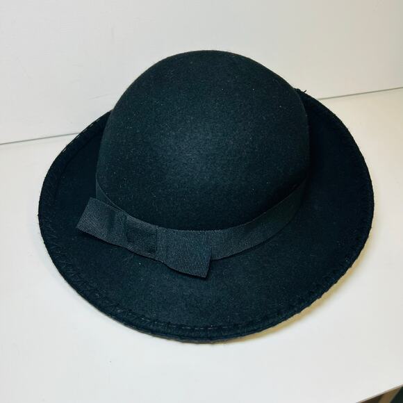 Vintage Classic Black Wool Hat Bowler Hat Made in Italy Hat Unisex - Picture 7 of 7